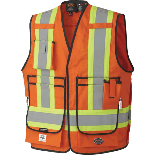 7732 FR-Tech&reg; Flame-Resistant Arc Surveyor's Vest, Small, High Visibility Orange, 9.7 cal/cm² Helyx Safety & Industrial Supplies