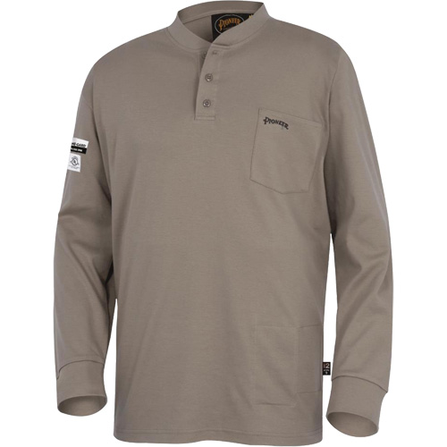 331 FR Interlock Henley Shirt, Small, Beige Helyx Safety & Industrial Supplies