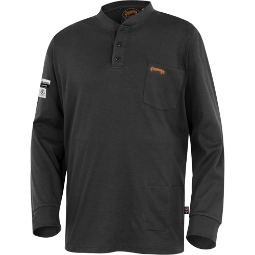332 FR Interlock Henley Shirt, Small, Black Helyx Safety & Industrial Supplies