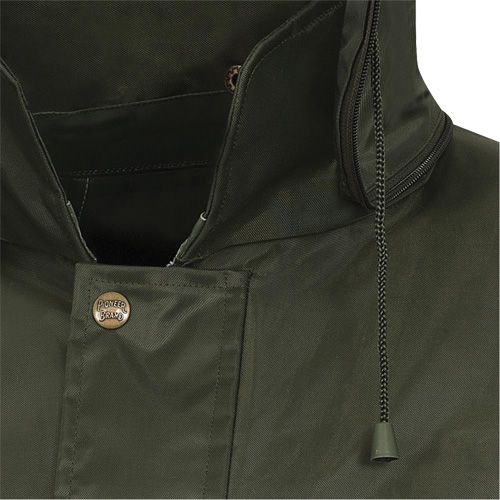 D8120J Nailhead Ripstop Tree Planter Hooded Jacket, Polyester/PVC, X-Small, Green Helyx Safety & Industrial Supplies