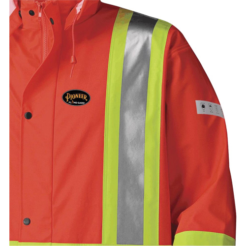5896 Flame Resistant Waterproof Long Coat, Small, High Visibility Orange Helyx Safety & Industrial Supplies