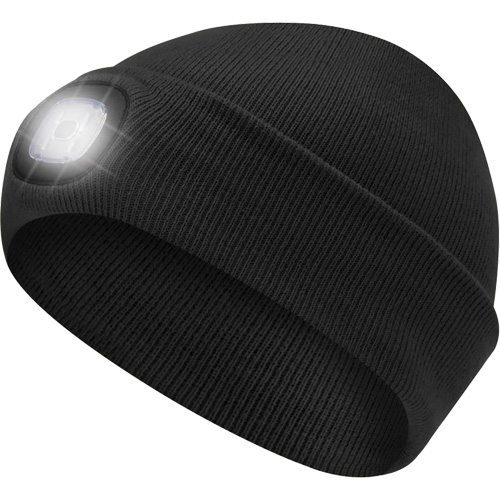 5678 Tuque en tricot avec lampe frontale &agrave; DEL, Doublure en Molleton, Taille unique, Noir Helyx Safety & Industrial Supplies