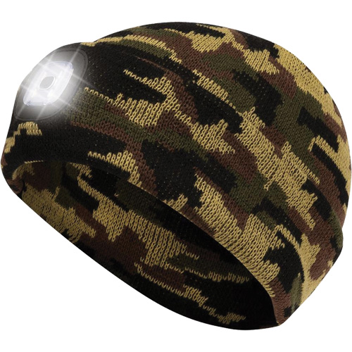 5677 Tuque en tricot avec lampe frontale &agrave; DEL, Doublure en Molleton, Taille unique, Camo Helyx Safety & Industrial Supplies
