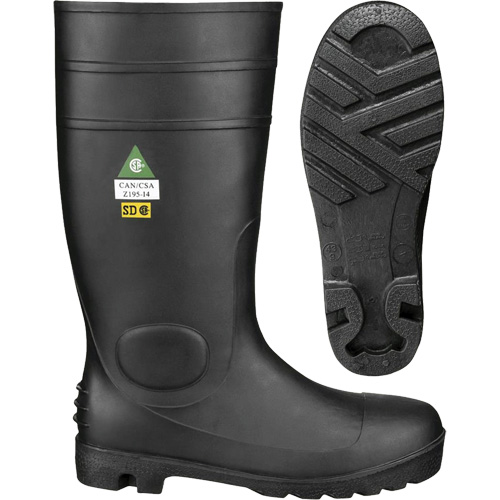 1022 Bottes de s&eacute;curit&eacute;, PVC, Embout Acier, Pointure 10, Semelle R&eacute;sistant aux perforations Helyx Safety & Industrial Supplies