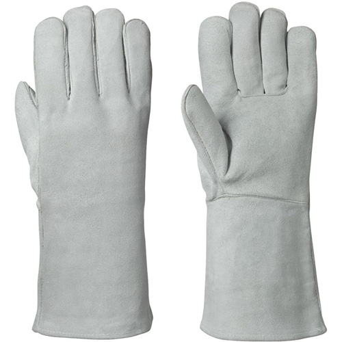 830 Gants de soudeur doubl&eacute;s en molleton, Cuir de vache refendu, Taille Moyen Helyx Safety & Industrial Supplies