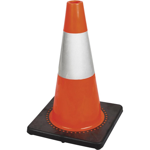 181 Premium Flexible Safety Cone, 18", Orange, 6" Reflective Collar(s) Helyx Safety & Industrial Supplies