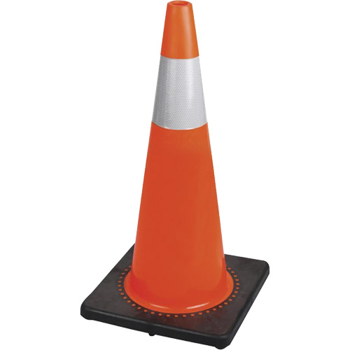 183N Premium Flexible Safety Cone, 28", Orange, 4" Reflective Collar(s) Helyx Safety & Industrial Supplies