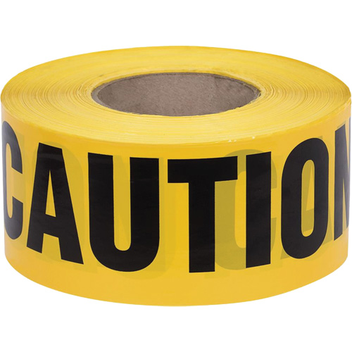 387 Caution Tape, English, 3" W x 1000' L, 1.5 mils, Black on Yellow Helyx Safety & Industrial Supplies