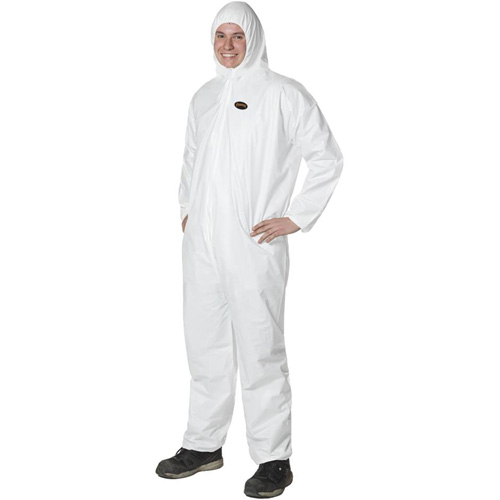 2055 Disposable Coveralls, Small, White, Microporous Helyx Safety & Industrial Supplies