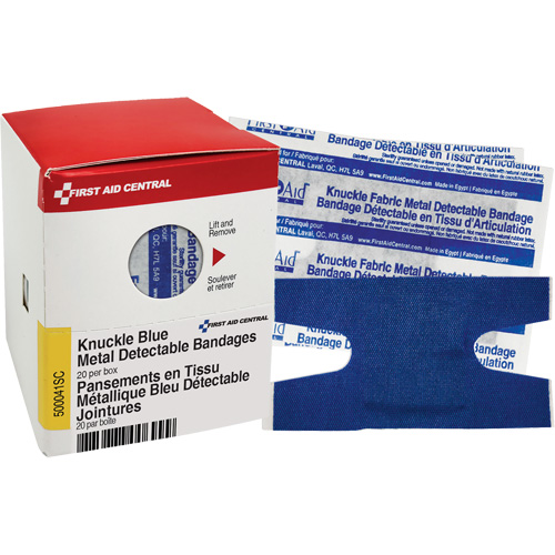 Knuckle Blue Detectable Bandages, Knuckle, Fabric Metal Detectable, Sterile Helyx Safety & Industrial Supplies