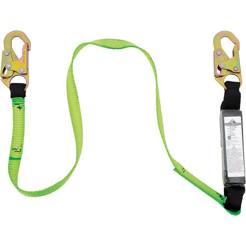 SA-5400-6 Shock Absorbing Lanyard, 6', Snap Hook Center, Snap Hook Leg Ends, Polyester Helyx Safety & Industrial Supplies