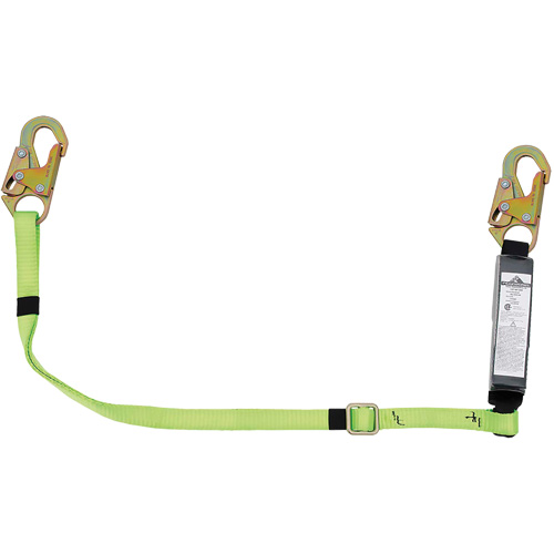 SA-5400-6A Adjustable Shock Absorbing Lanyard, 6', Snap Hook Center, Snap Hook Leg Ends, Polyester Helyx Safety & Industrial Supplies