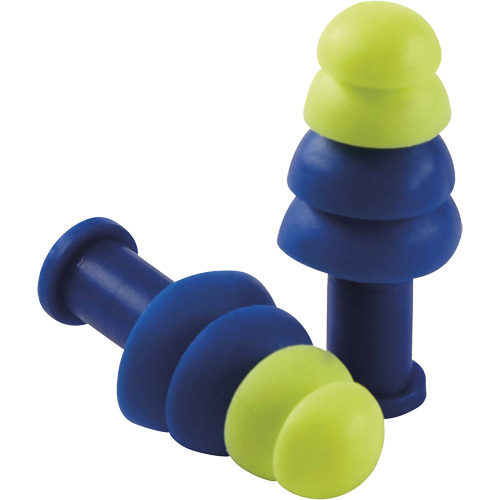 Reusable Tapered Earplugs, Uncorded, Bulk - Box, 27 dB NRR, One-Size Helyx Safety & Industrial Supplies