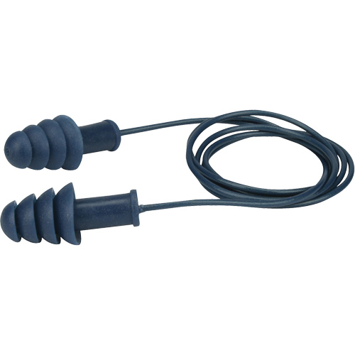 Bouchons doreilles en TPR d&eacute;tectables et r&eacute;utilisables, Avec cordon, Vrac - Boîte, 27 dB NRR, Taille unique Helyx Safety & Industrial Supplies