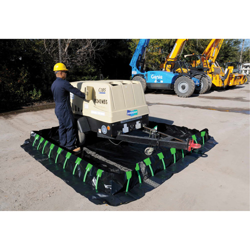 Berme Ultra-Containment Berm, Capacit&eacute; 1496 gal. US, 10' la x 20' lo x 12" h, Paroi &agrave; piquets Helyx Safety & Industrial Supplies