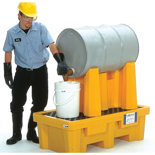 Ultra-Drum Rack 1-Drum Containment System with Drain, 52" L x 29" W x 49.5" H, 750 US gal. Capacity Helyx Safety & Industrial Supplies