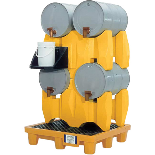 Ultra-Drum Rack 4-Drum Containment System without Drain, 53" L x 53" W x 77.8" H, 3000 US gal. Capacity Helyx Safety & Industrial Supplies
