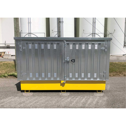 Steel Ultra-Twin IBC Hard Top, 123.4" L x 73.4" W x 66.4" H, 12250 lbs. Load Capacity Helyx Safety & Industrial Supplies