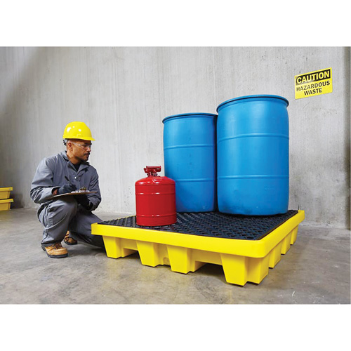4-Drum Nestable Ultra-Spill Pallet&reg;, 66 US gal. Spill Capacity, 51" x 51" x 10" Helyx Safety & Industrial Supplies