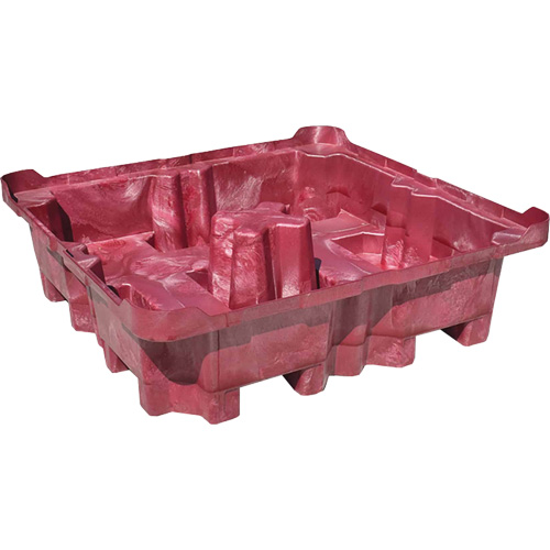 Palette de d&eacute;versement Ultra-Spill King, 4 barils, Capacit&eacute; de d&eacute;versement 85 gal. US, 51" x 51" x 17,5" Helyx Safety & Industrial Supplies