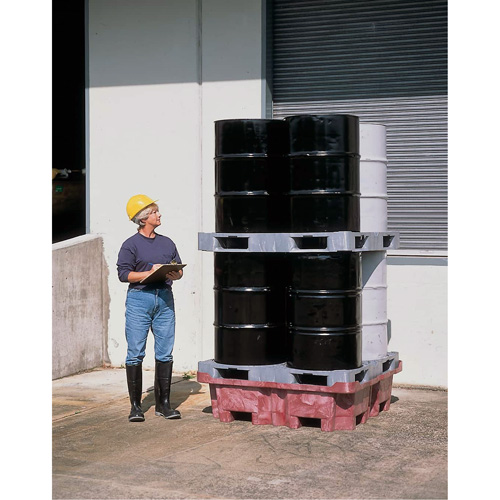 4-Drum Ultra-Spill King&reg; Flat Deck Spill Pallet, 85 US gal. Spill Capacity, 51" x 51" x 17.5" Helyx Safety & Industrial Supplies