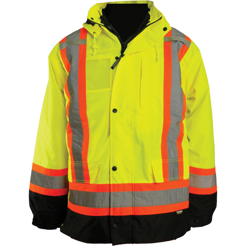 7-in-1 Jacket, Polyester, High Visibility Orange, Large Helyx Safety & Industrial Supplies