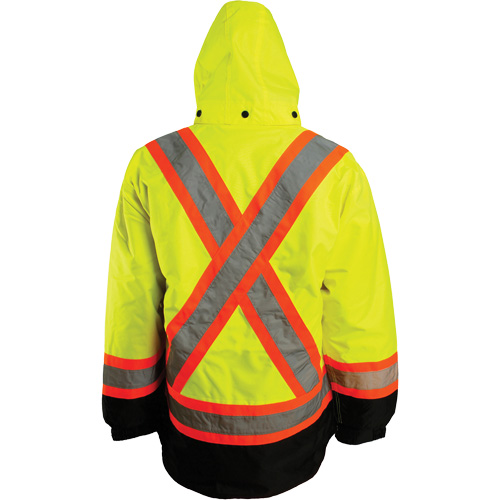 7-in-1 Jacket, Polyester, High Visibility Orange, Large Helyx Safety & Industrial Supplies