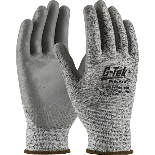 G-Tek&reg; Seamless Knit Cut-Resistant Gloves, Size X-Small, 13 Gauge, Polyurethane Coated, PolyKor&reg; Shell, ASTM ANSI Level A2/EN 388 Level B Helyx Safety & Industrial Supplies
