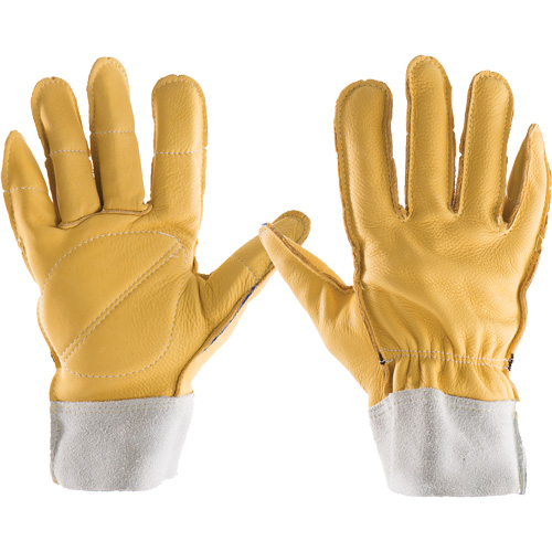 All-Leather Gloves, 7/Small, Grain Leather Palm, Elastic Cuff Helyx Safety & Industrial Supplies