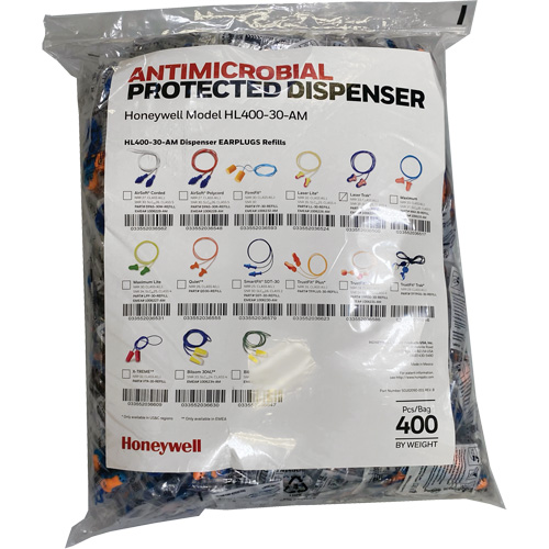 LT-30 Earplugs Refill for HL400 Dispenser, Bulk - Polybag, Corded Helyx Safety & Industrial Supplies