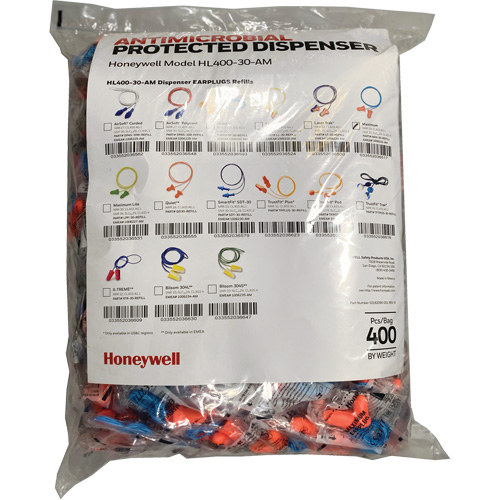 Max-30 Earplugs Refill for HL400 Dispenser, Bulk - Polybag, Corded Helyx Safety & Industrial Supplies