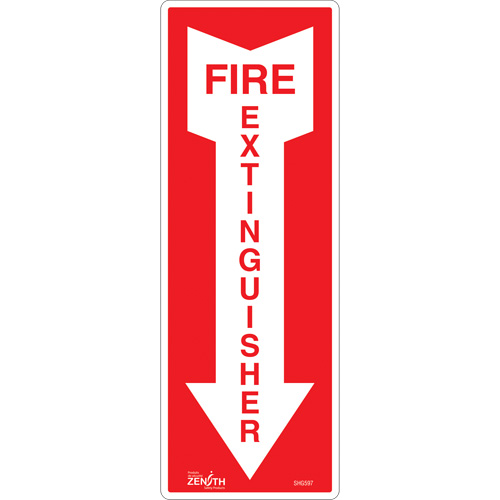 "Fire Extinguisher" Sign, 5" x 14", Vinyl, English with Pictogram Helyx Safety & Industrial Supplies