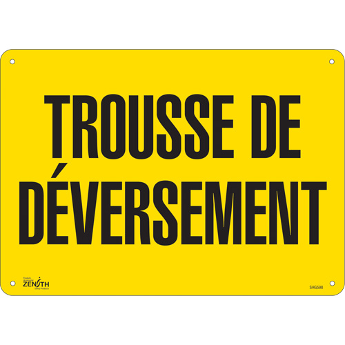 Enseigne  Trousse de d&eacute;versement , 10" x 14", Plastique, Français Helyx Safety & Industrial Supplies