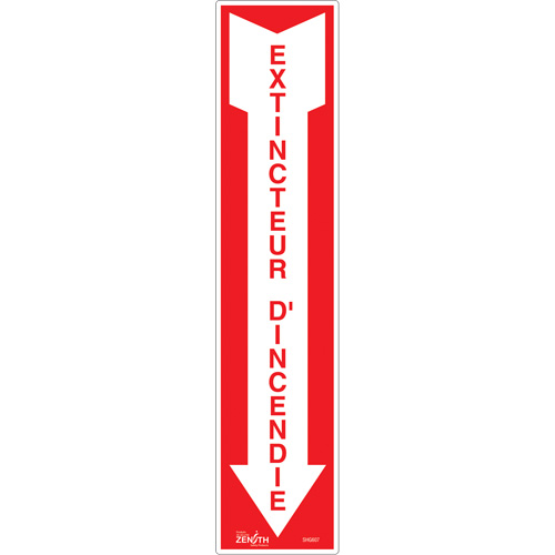 Enseigne  Extincteur d'incendie , 4" x 18", Vinyle, Français avec pictogramme Helyx Safety & Industrial Supplies