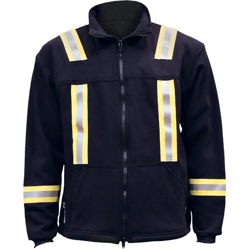 Veste FR ray&eacute;e en molleton &agrave; fermeture &agrave; glissi&egrave;re compl&egrave;te, Moyen, Bleu marin Helyx Safety & Industrial Supplies