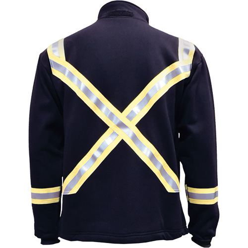 Veste FR ray&eacute;e en molleton &agrave; fermeture &agrave; glissi&egrave;re compl&egrave;te, Moyen, Bleu marin Helyx Safety & Industrial Supplies