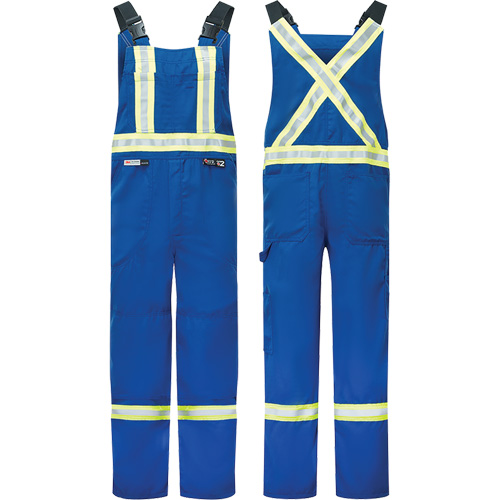 Westex&reg; DH Antistatic 6.5 oz. Flame Resistant Bib Pants, Small, Royal Blue Helyx Safety & Industrial Supplies