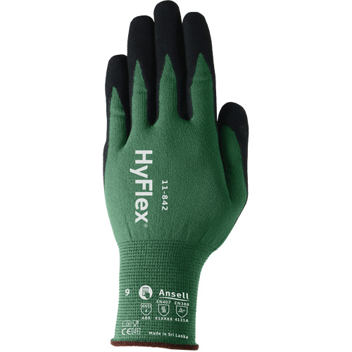 HyFlex&reg; 11-842 Sustainable Multi-Purpose Gloves, 5, Foam Nitrile Coating, 15 Gauge, Nylon Shell Helyx Safety & Industrial Supplies