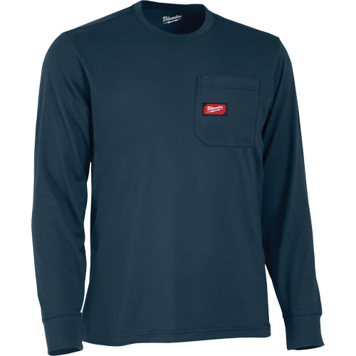 Gridiron Long-Sleeved Pocket-T-Shirt, Men's, Small, Blue Helyx Safety & Industrial Supplies