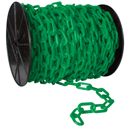 Chaîne de s&eacute;curit&eacute; en plastique robuste, Jaune, Maillon de 2", 100' de long Helyx Safety & Industrial Supplies