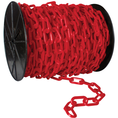Chaîne de s&eacute;curit&eacute; en plastique robuste, Noir, Maillon de 2", 100' de long Helyx Safety & Industrial Supplies
