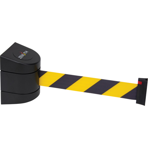 Barri&egrave;re murale magn&eacute;tique avec bande magn&eacute;tique, Plastique, Fixation magn&eacute;tique, 15', Ruban Noir et jaune Helyx Safety & Industrial Supplies