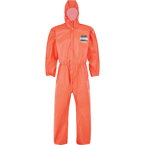 MicroMax&reg; NS Coverall with Elastic Hood, Cuffs, Waist & Ankles, Small, Orange, Microporous Helyx Safety & Industrial Supplies