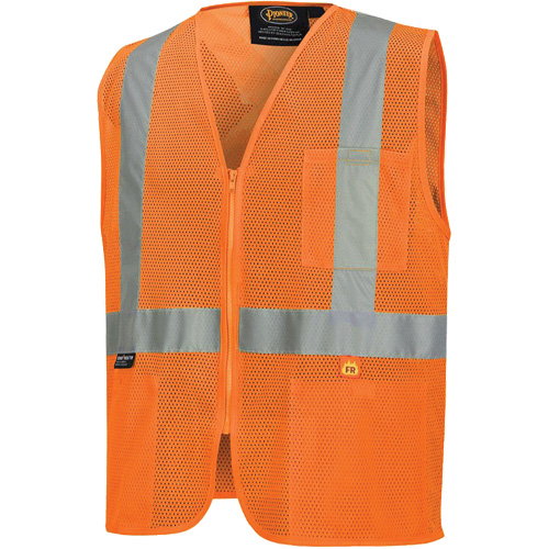 6943 Gilet de s&eacute;curit&eacute; &agrave; mailles ignifuge, Orange haute visibilit&eacute;, Petit, Polyester Helyx Safety & Industrial Supplies