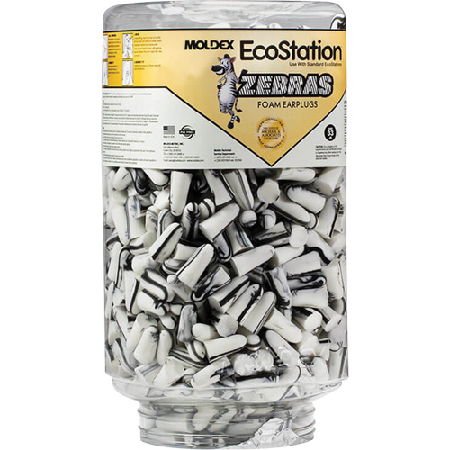 Recharge de bouchons d'oreilles Zebra pour distributeurs de bouchons d'oreilles EcoStation, Vrac - Contenant Helyx Safety & Industrial Supplies