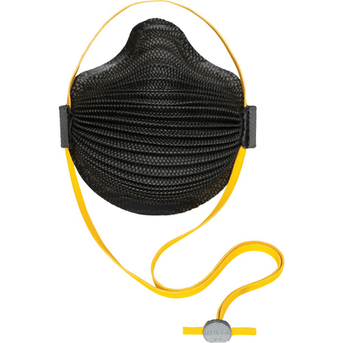 Masques jetables AirWave s&eacute;rie M noirs avec SmartStrap et embout int&eacute;grale en mousse, N95, Certifi&eacute; NIOSH, Moyen/grand Helyx Safety & Industrial Supplies