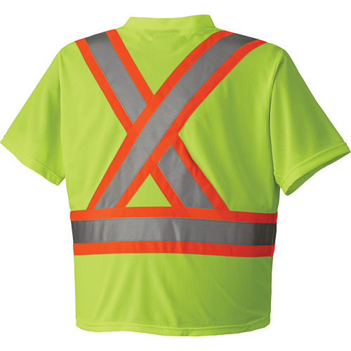 6989 Chandail pour la circulation en micromaille, T-petit, Jaune lime haute visibilit&eacute; Helyx Safety & Industrial Supplies