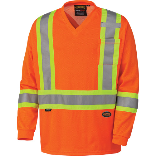 6984 Chandail de s&eacute;curit&eacute; &agrave; manches longues pour circulation en micromaille, Petit, Orange haute visibilit&eacute; Helyx Safety & Industrial Supplies