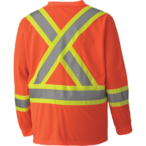 6984 Chandail de s&eacute;curit&eacute; &agrave; manches longues pour circulation en micromaille, Petit, Orange haute visibilit&eacute; Helyx Safety & Industrial Supplies