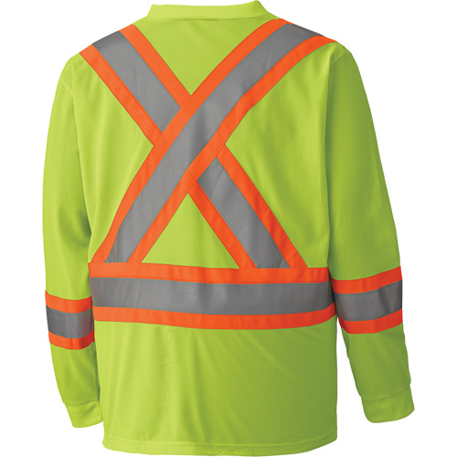 6985 Chandail de s&eacute;curit&eacute; &agrave; manches longues pour circulation en micromaille, Petit, Jaune lime haute visibilit&eacute; Helyx Safety & Industrial Supplies